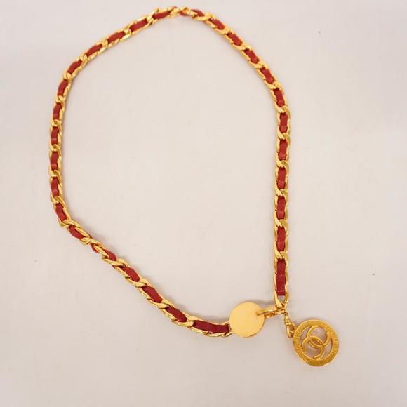 Chanel belt leather red gold hardware ladies - Picture 7 of 7